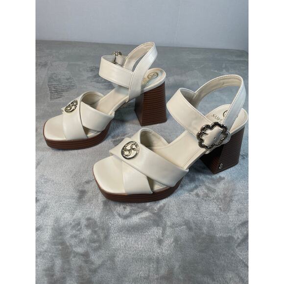 Sam and Libby Ivory Kristy Platform Sandals Size 9M - Picture 4 of 13